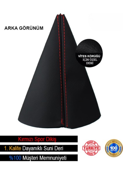 Hyundai Getz Siyah Deri Özel Yeni Tasarım Kırmızı Şerit Vites Körüğü modelleri