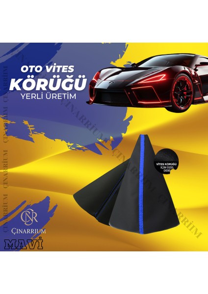 Suzuki Swift Siyah Deri Özel Yeni Tasarım Mavi Şerit Spor Dikiş Vites Körüğü indirimleri