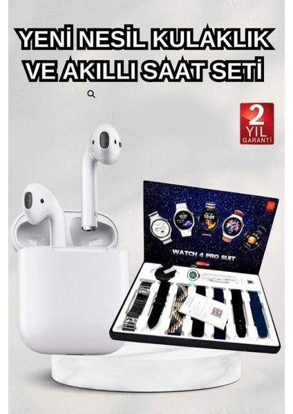 2025 Model Akıllı Saat ve 2.nesil Tws Bluetooth Kulaklık Yüksek Ses Kaliteli