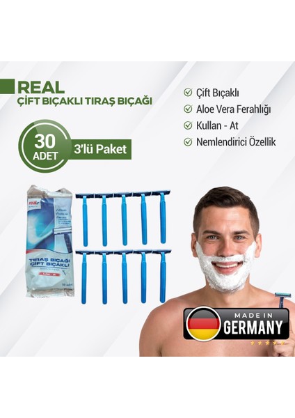 Çift Bıçaklı Tıraş Bıçağı 30 Adet 3 Paket
