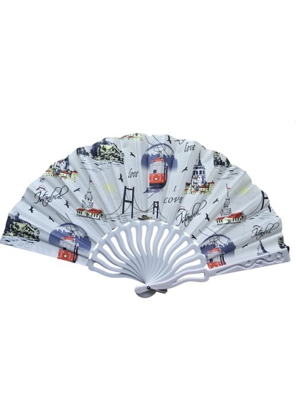 Plastik Kumaş Yelpaze 12'li Istanbul