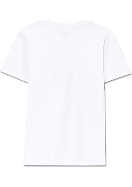 Mühür Logo Baskılı Beyaz Tişört 6610063-620