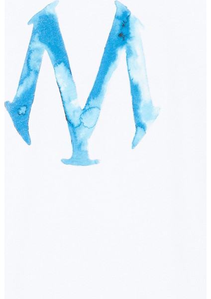 Mühür Logo Baskılı Beyaz Tişört 6610063-620