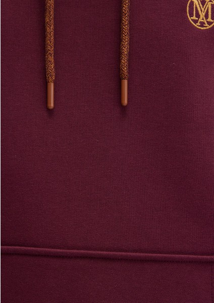 Mavi Logo Nakışlı Kapüşonlu Bordo Sweatshirt 065809-70426