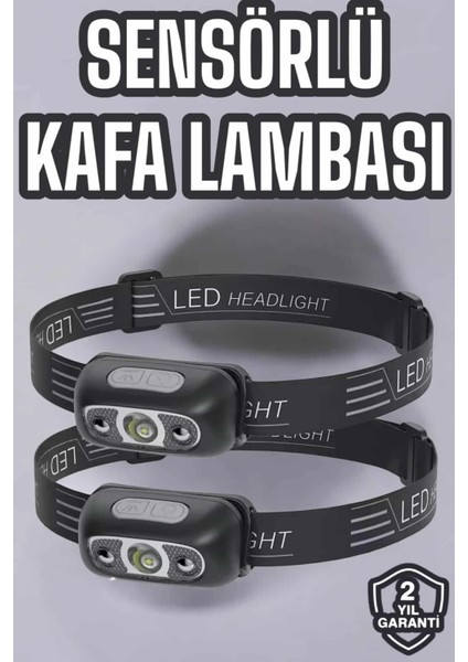 Kafa Lambası Kamp Lambası LED Işık Şarjlı Ayarlanabilir