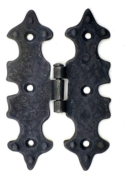 Antika Tarz Dekoratif Pirinç Lale Menteşe - 104X77 Mm, Oksit