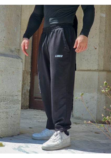 Fire - Erkek Siyah Eşofman Altı Lastikli Paça Rahat Kesim Cepli Jogger fiyatları
