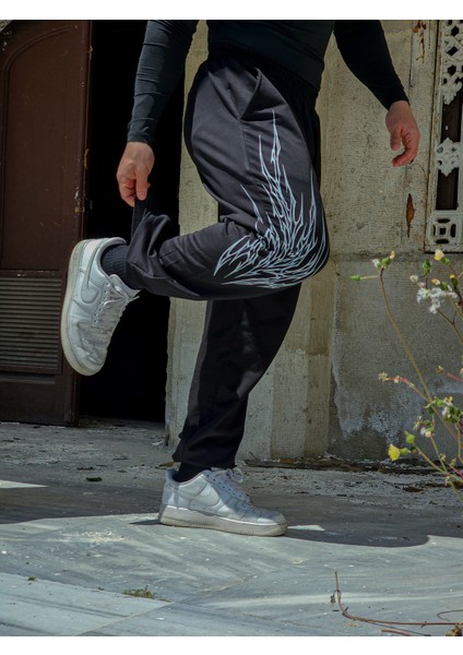 Fire - Erkek Siyah Eşofman Altı Lastikli Paça Rahat Kesim Cepli Jogger modelleri