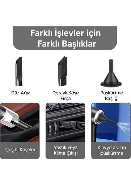 Taşınabilir Kablosuz Elektrikli El Süpürgesi- Ev, Ofis, Araba ,klavye Temizliği Için Ideal