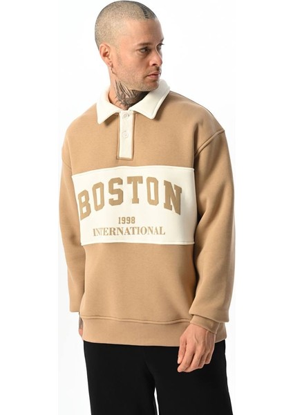 Boston Yakalı Sweatshirt