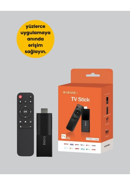 4K Ultra Hd Android Tv Stick – Tak Çalıştır Akıllı Tv Cihazı indirimleri