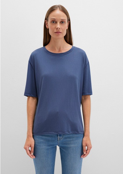 Lacivert TENCEL TM Modal Basic Tişört 1611897-70487