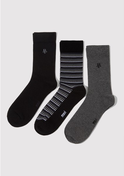 3lü M Logo İşlemeli Soket Çorap 0911172-900