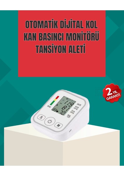 Kol Tipi LCD Ekranlı Elektronik Tansiyon Monitörü