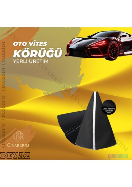 Nissan Note Siyah Deri Özel Yeni Tasarım Beyaz Şerit Spor Dikiş Vites Körüğü indirimleri