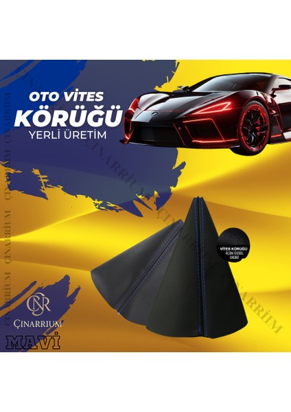 Renault Safrane Siyah Deri Özel Yeni Tasarım Mavi Spor Dikiş Vites Körüğü indirimleri