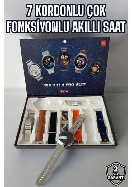 Akıllı Saat 7 Kordonlu Yeni Nesil Arama Cevaplayan Çok Fonksiyonlu