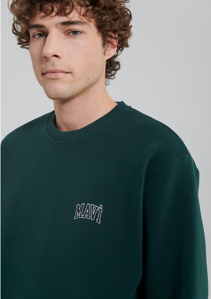 Mavi Logo Baskılı Yeşil Sweatshirt 0611716-81570