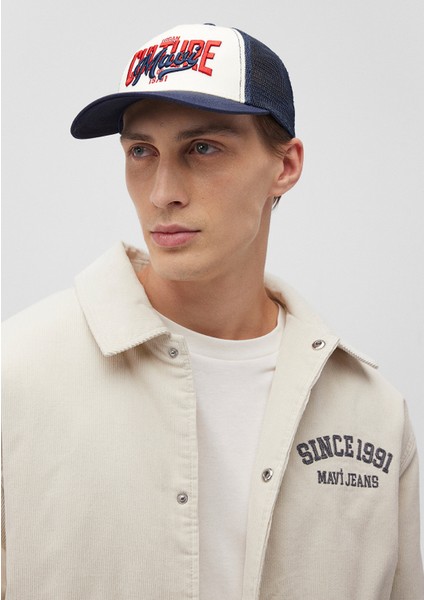 Mavi Logo Baskılı Beyaz Şapka 0911272-70069