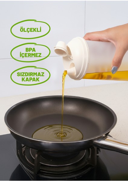 3' Lü Yağdanlık - Ölçekli, Sızdırmaz Kapaklı Yağlık & Sirkelik Seti 1 Lt / 0,75 Lt / 0,50 Lt, Bpa Içermez fiyatları