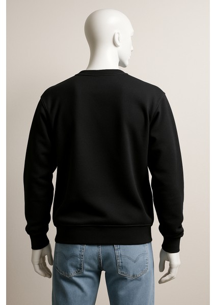 Erkek Oversize %100 Pamuk Siyah Sweatshirt – Alerji Yapmaz, Rahat ve Şık Günlük Kullanım indirimleri