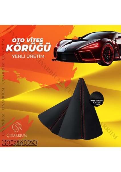 Renault Kangoo Siyah Deri Özel Yeni Tasarım Kırmızı Spor Dikiş Vites Körüğü indirimleri