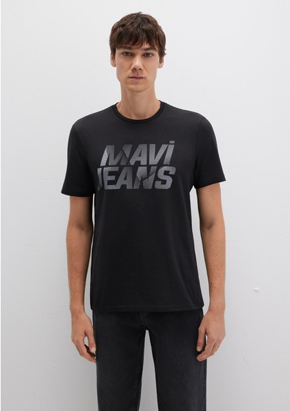 Mavi Logo Baskılı Siyah Tişört 0610260-900