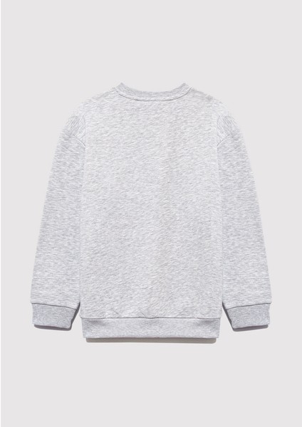 Mavi Logo Baskılı Gri Sweatshirt 6S10031-85438