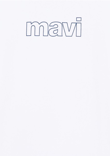 Mavi Logo Baskılı Beyaz Tişört 66323620