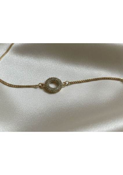 Gold Halka Taşlı Bileklik