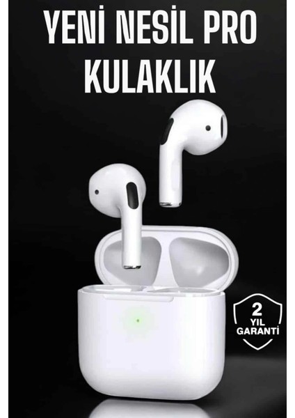 Beyaz Yeni Nesil Pro Bluetooth Kulaklık Yüksek Ses Kaliteli Anc Özelliği