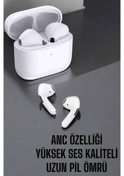 Beyaz Yeni Nesil Pro Bluetooth Kulaklık Yüksek Ses Kaliteli Anc Özelliği fiyatları