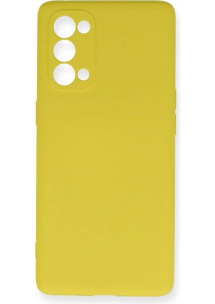 Oppo Reno 5 Kılıf Nano Içi Kadife Silikon - SARI-(5796)