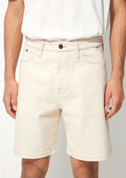 Houston Street Ekru Jean Şort 0410672-87146