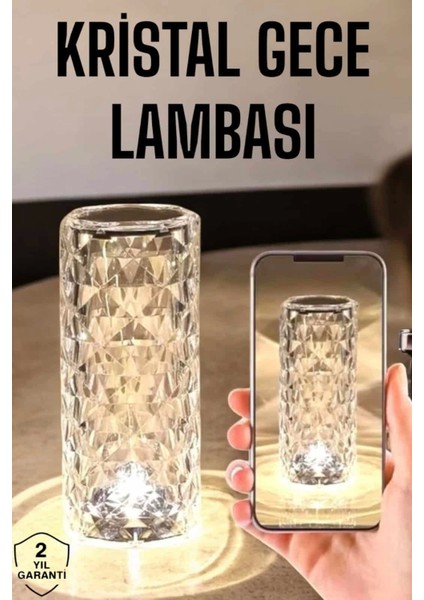 Kristal Dokunmatik ve Kumandalı Masa ve Gece Lambası