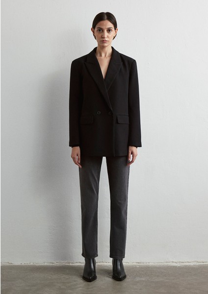 Siyah Kruvaze Blazer 1110519-900