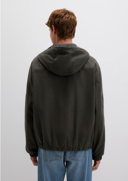 Kapüşonlu Haki Ceket 0110398-86764