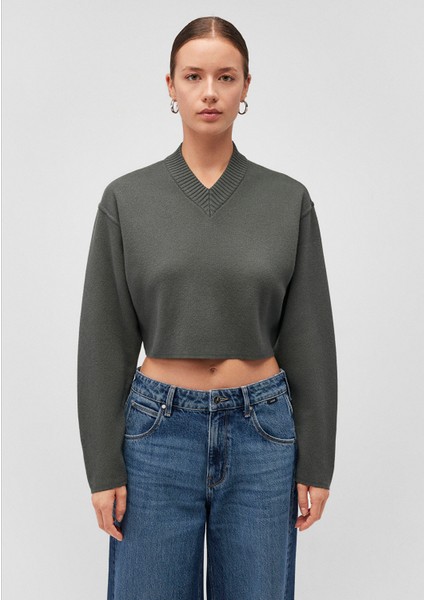 V Yaka Yeşil Kazak 1710512-87704