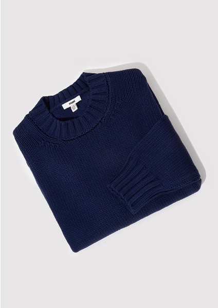 Bisiklet Yaka Lacivert Kazak 1710516-84371