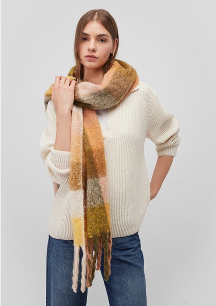 Püsküllü Kareli Atkı 1912815-71007 fırsatları