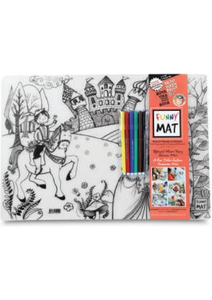 Funny Mat - Prens & Prenses ve Dansçılar 6'lı Kalem Hediyeli 30 x 40 cm