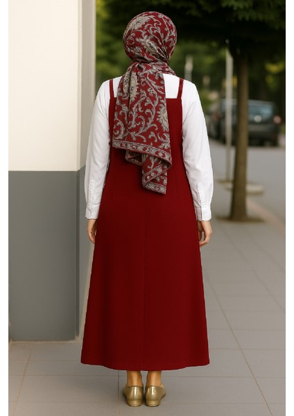 Kadın Bordo Basic Ayarlanabilir Askılı Jile Elbise fiyatları