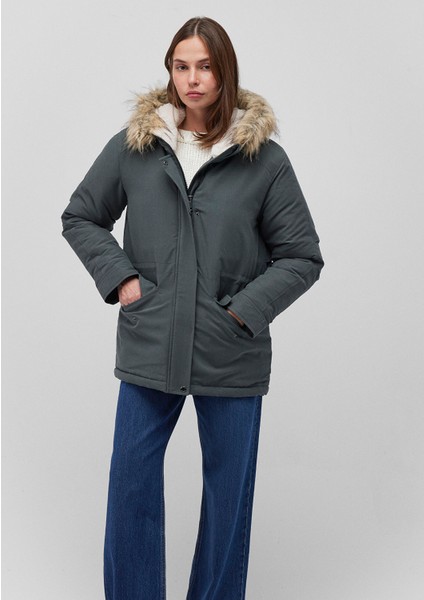 Kapüşonlu Yeşil Parka 1110533-71598