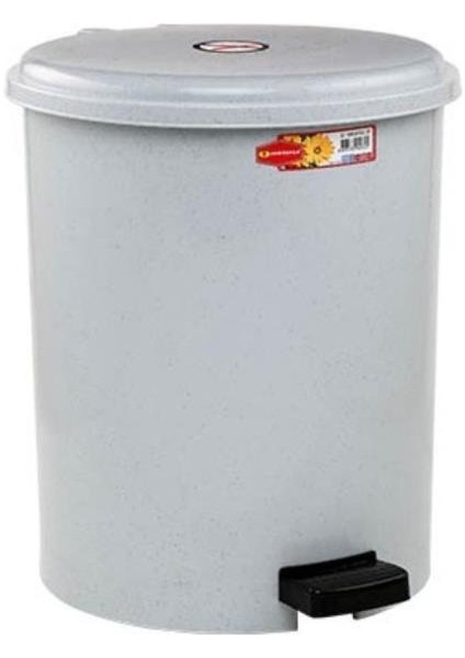 SY-4230 Gri Pedallı Yuvarlak Çöp Kovası Iç Kovalı 10 Litre
