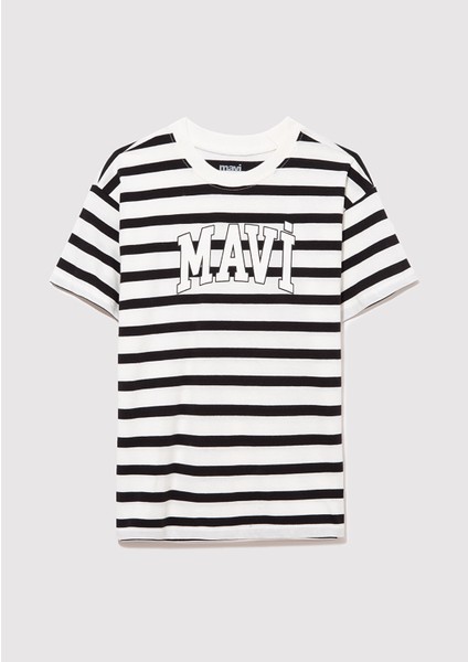 Mavi Logo Baskılı Siyah Çizgili Tişört 6610251-84041 indirimleri