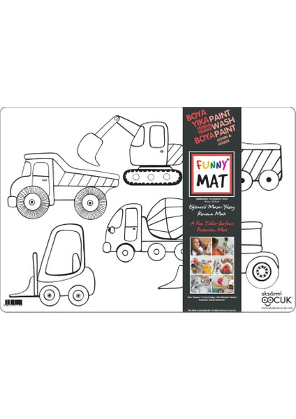 Funny Mat - Iş Makineleri - 33,5X48CM