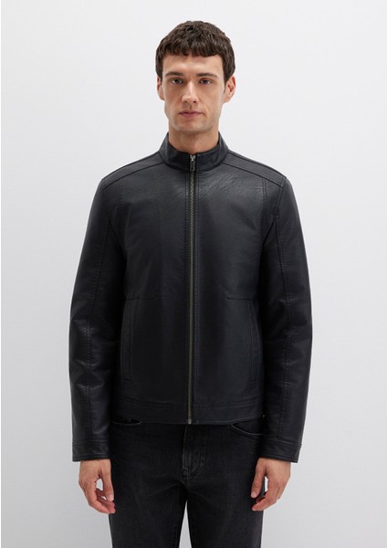 Siyah Suni Deri Ceket 0110548-71379