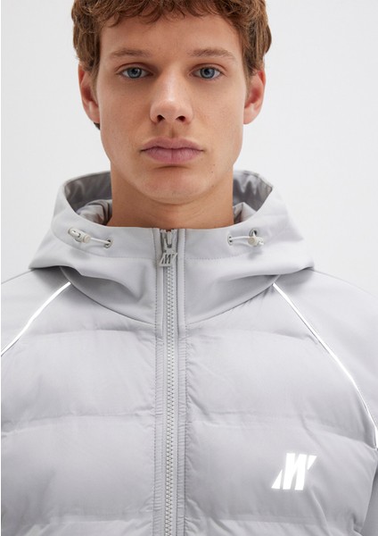 Mavi Pro Logo Reflektör Detaylı Gri Ceket 0110559-70075