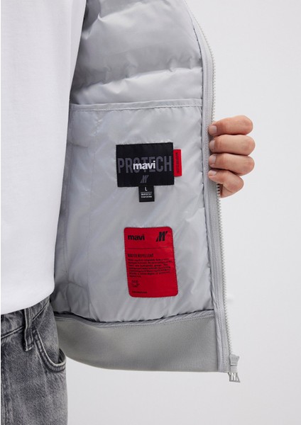 Mavi Pro Logo Reflektör Detaylı Gri Ceket 0110559-70075