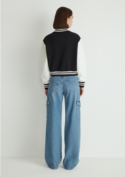 M Logo Patchli Siyah Bomber Ceket 1110636-900